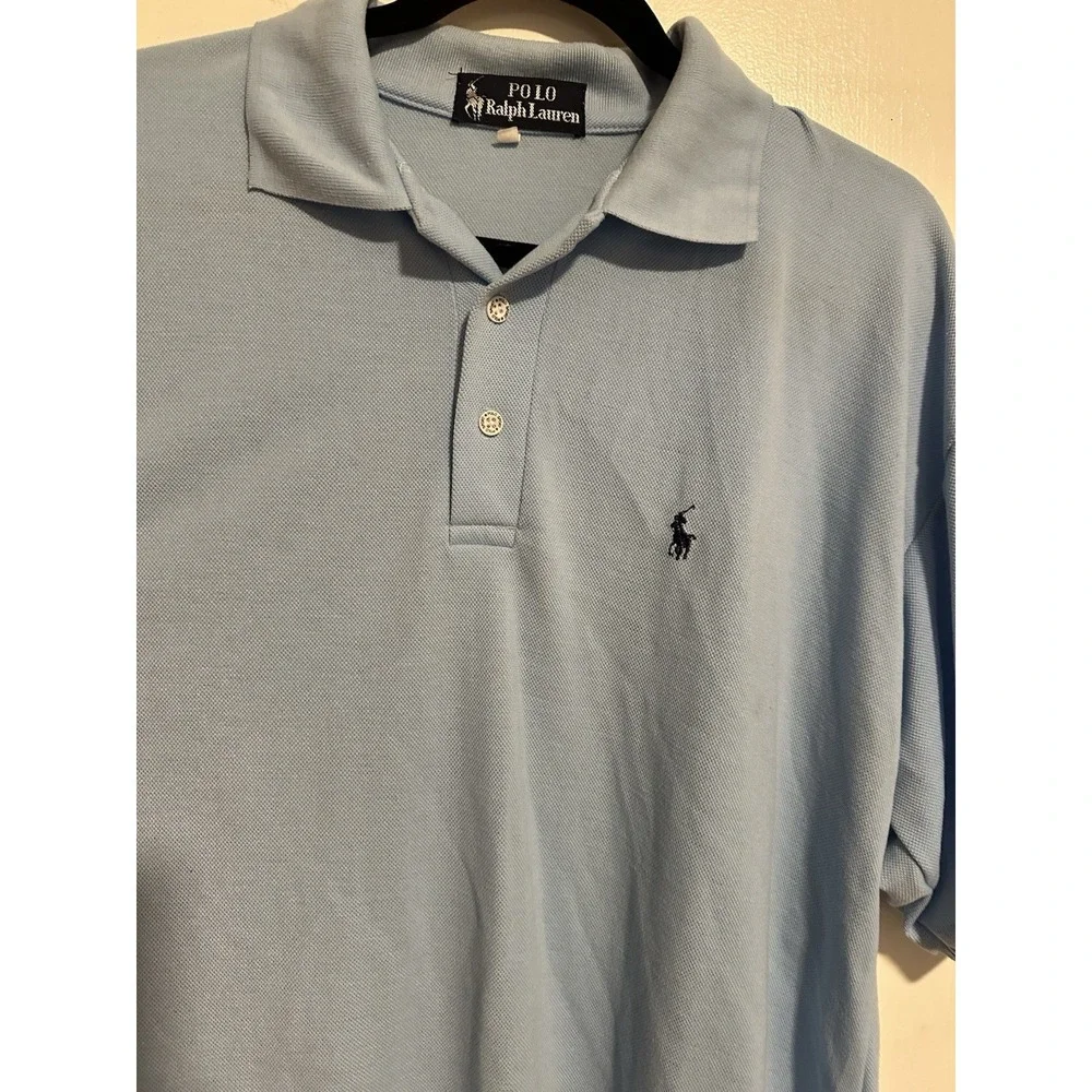 Nice Vtg Polo Ralph Lauren Blue Polo Shirt Short Sleeve  Mens 3XL XXXLarge